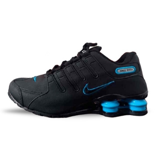 Nike shox preto cheap e azul