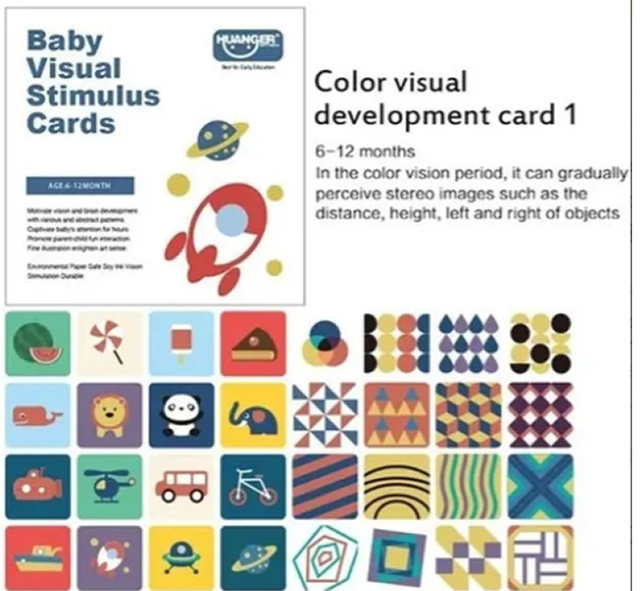 Tarjetas de estimulación visual bebés 6-12 meses - MamáLuz T
