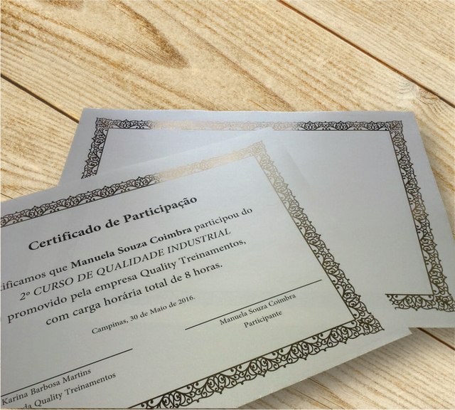 Certificado X Cm Papel Perolizado G