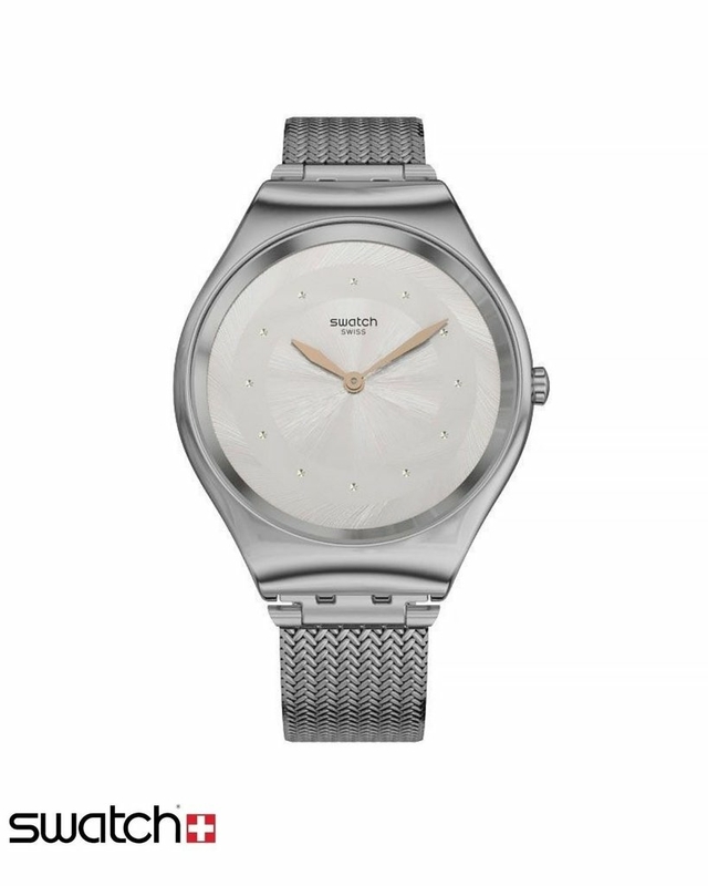 Reloj Swatch De Mujer Skin Irony Plateado Syxs103gg