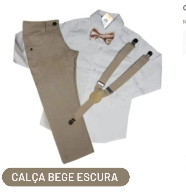 Conjunto Social Infantil Menino Com Suspensório Sport Fino