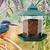 Plástico grande pendurado selvagem pássaro alimentador recipiente com pendurar corda hexágono à prova de chuva ao ar livre em forma de pássaro selvagem alimentador decoração do jardim - comprar online