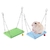 Papagaio de madeira hamster balanço pendurado sino gaiola brinquedo chinchila mouse poleiro acessórios para animais estimação e56e