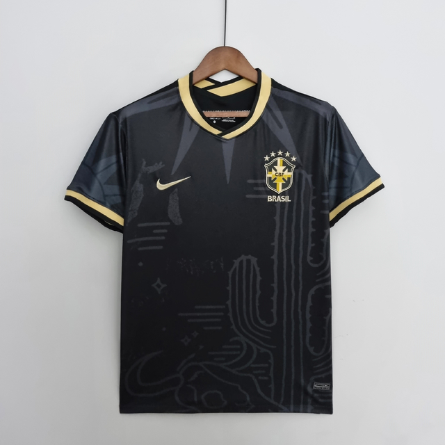 Camisa Seleção Brasileira Preta De Treino drifit