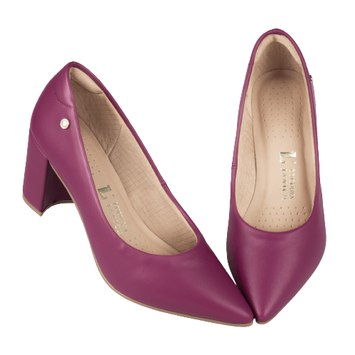 Scarpin rose salto hotsell baixo