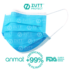 Barbijos Zutt Protect ® en dispenser x50 unidades envasadas individualmente. ANMAT y FDA. - tienda online