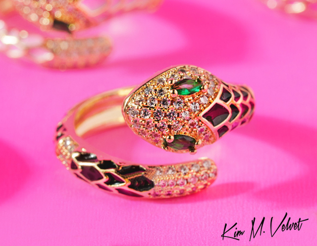 anillo serpiente oro strass joyer a