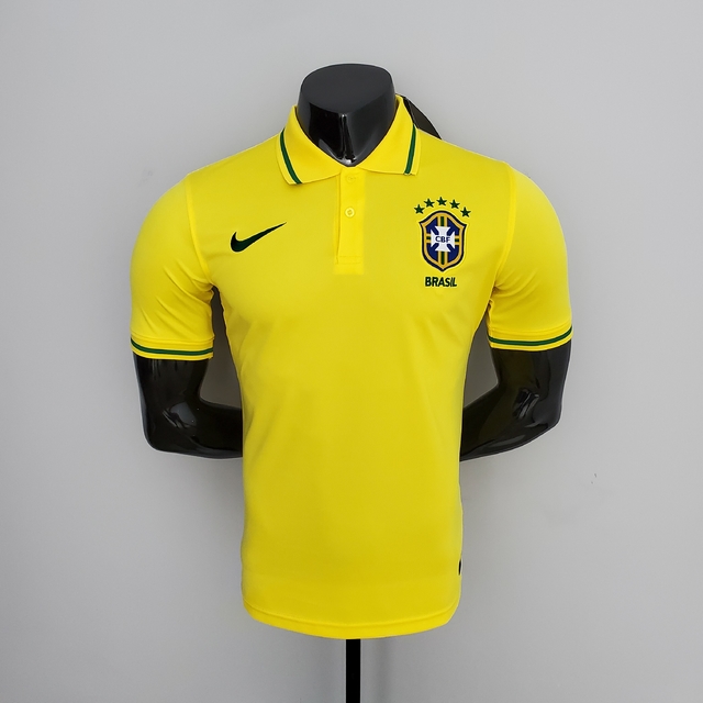 Camisa Seleção Brasil Polo Nike Masculino - Amarelo