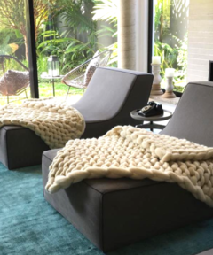manta maxi tricot gigante sofá