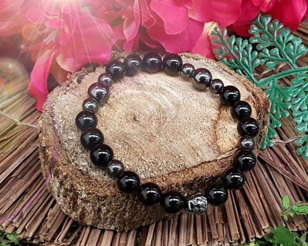 Pulseira Pedra Natural Onix Negra Esferas 6mm