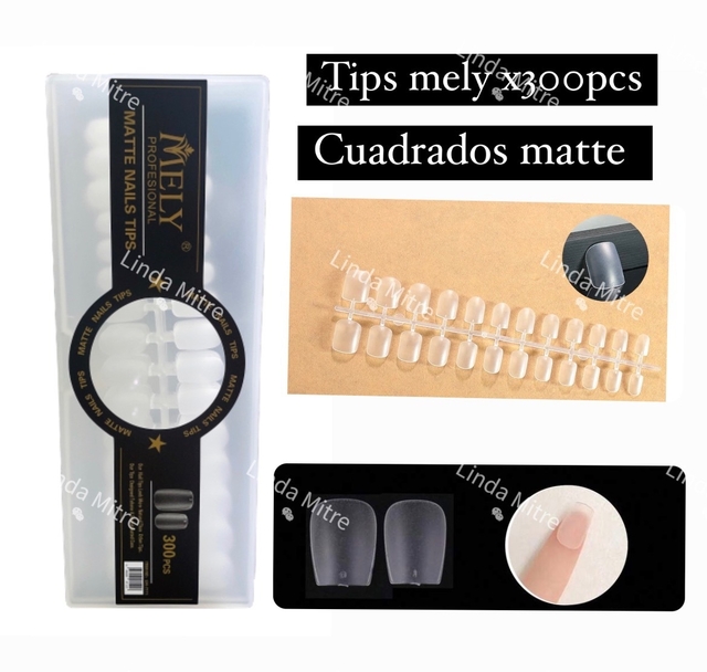 TIPS MELY CAJA X 300PCS ULTRA MATTE CUADRADOS