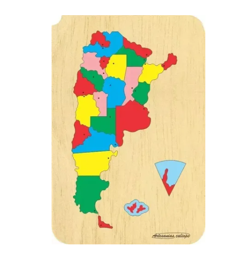 Rompecabezas Madera mapa Argentina Niños Didáctico Encastre