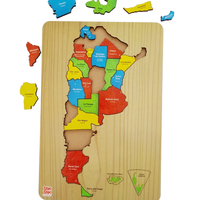 Rompecabezas Mapa Argentina Madera Provincias Y Capitales
