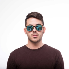 Gafas de Sol en Madera y Acetato con lentes azules - tienda online