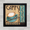 Quadro decorativo para cozinha , com imagem de café cappuccino .