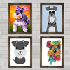 Conjunto de quadros cachorros Schnauzer .