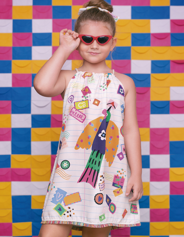 Vestido P ssaro com Alcinha Comprar em Castanhola