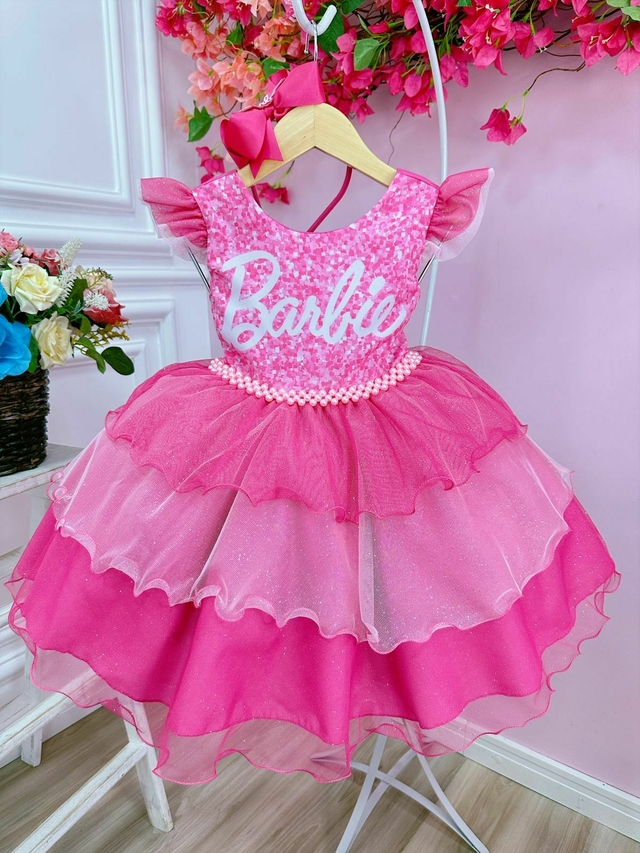 Vestido Barbie Infantil com armação em Tule