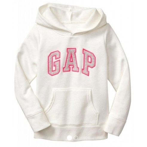 Blusa Moletom Gap menina Branco Com Logo Pink e Mescla