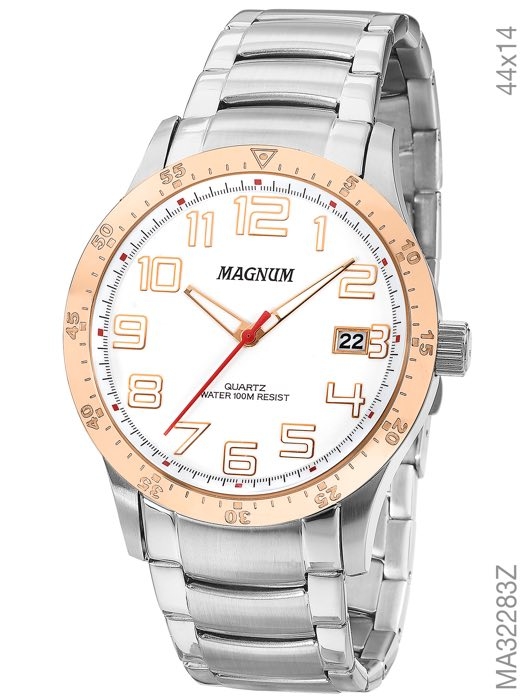 Relógio Magnum Sports Masculino MA32283Z Pulseira Prata