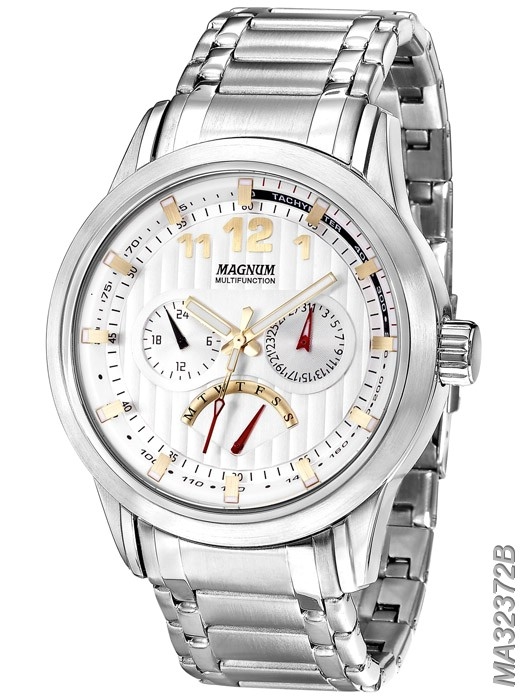 Relógio Masculino Magnum MA32783P Prova D´Agua Pulseira em Couro