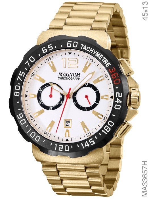 Relógio Magnum Masculino Cronógrafo MA33657H Dourado