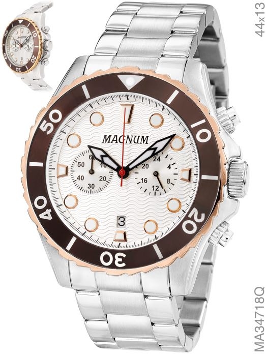 Relógio Masculino Magnum Analógico MA34585F - Prata - Luxgolden