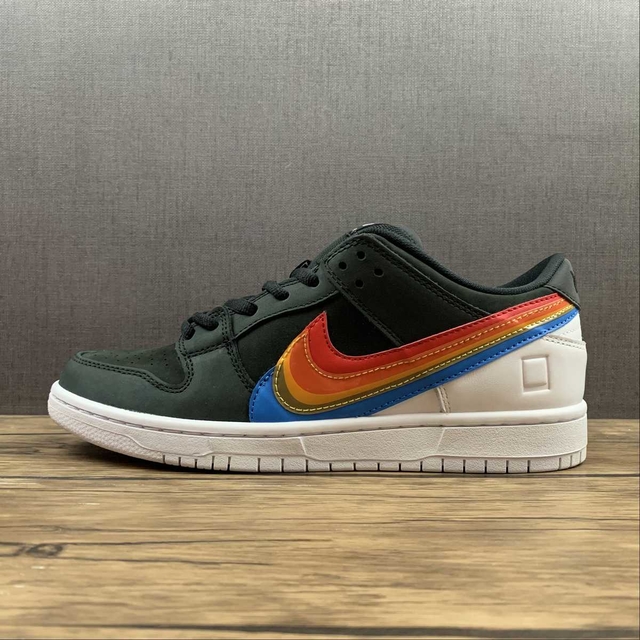 Nike dunks black rainbow best sale