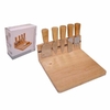 Kit queijo personalizado base bambu e com 5 peças e base madeira personalizada