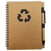 Bloco de anotação e caneta personalizado ecológico com símbolo reciclado na capa