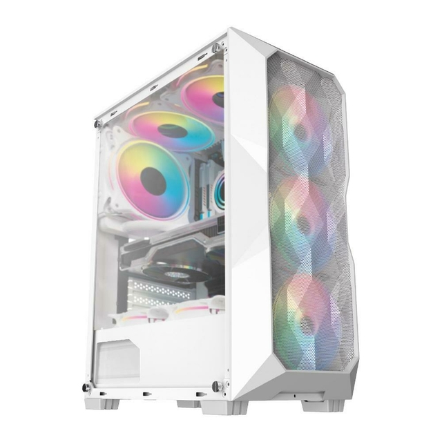 Gabinete Gamer Hayom White Gb Fans Led Rgb Control Vel