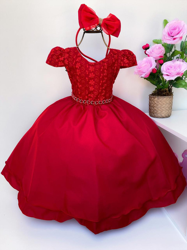 Vestido luxo 2024 infantil vermelho