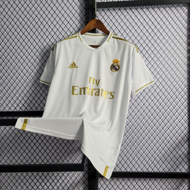 Camisa do real madrid branca sales e dourada