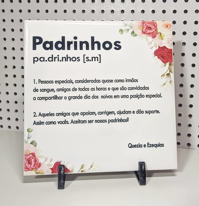 Azulejo Personalizado Padrinhos Illustraativa