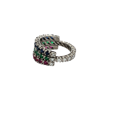 Endless ring platinum 950 emeralds rubies natural and brilliant sapphires - buy online