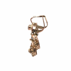 Victorian rosette dangle earrings 18k gold and sapphires - buy online