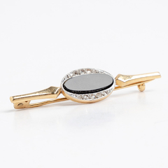 Gold onyx and diamond pin - buy online