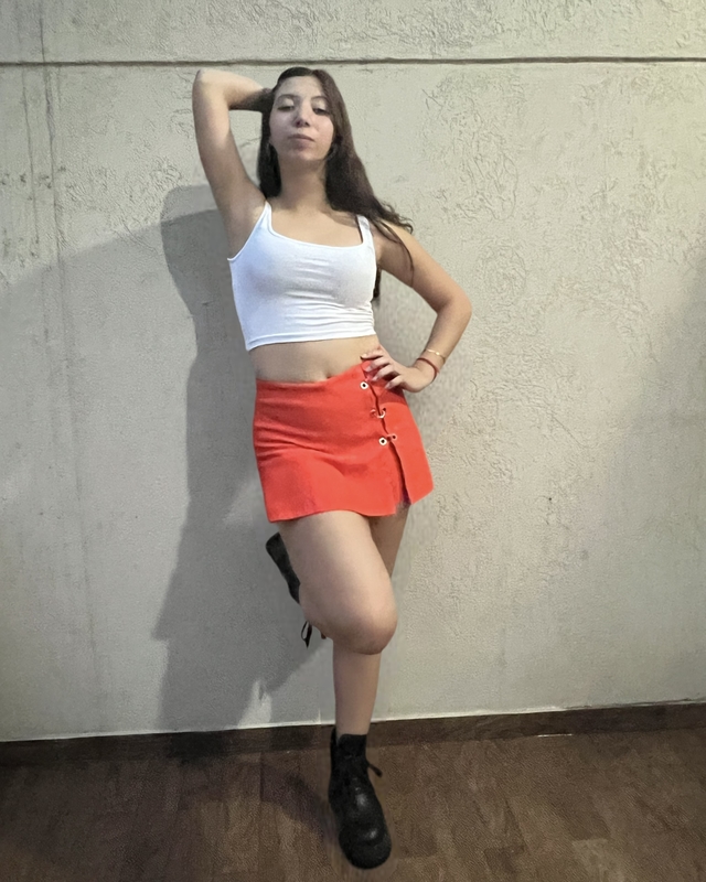 Short pollera de bengalina top