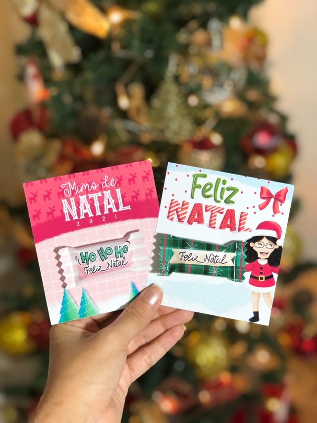 20 Cards de Natal Personalizados + Balas