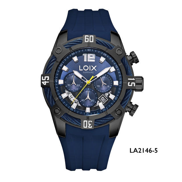 Reloj hombre LA2146-1 negro con dorado, tablero bicolor - Relojes Loix