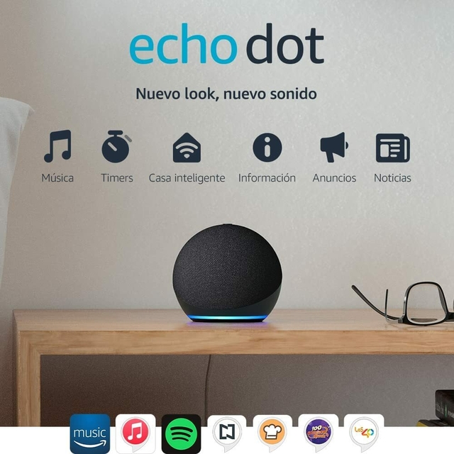 Bocina inteligente  Echo Dot 3ra generación con Alexa. Color Negro.