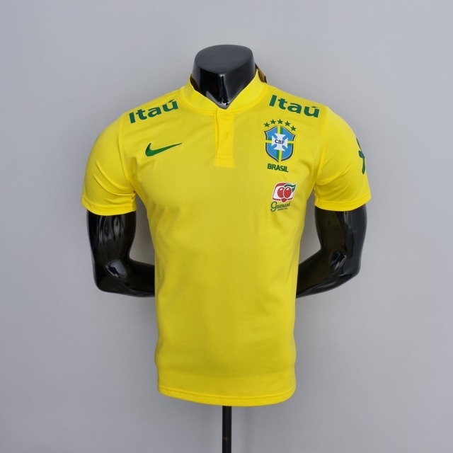Camisa Brasil Trb Gola V C/ Nº10 Amarela