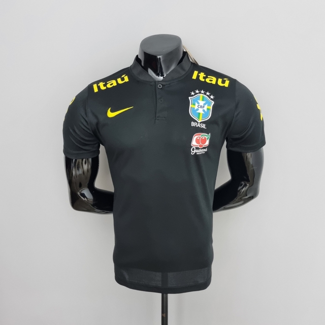 Camisa Seleção Brasileira Preta Gola Botão
