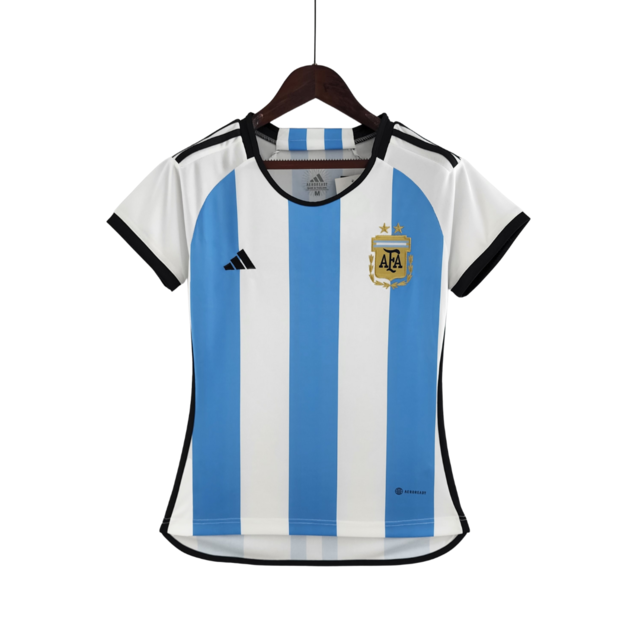 Camisa Argentina Home 22/23 Torcedor Adidas Feminina - Branca e Azul