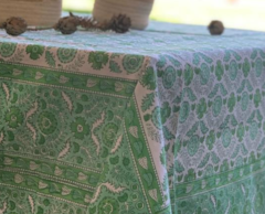 Mantel block print verde - comprar online