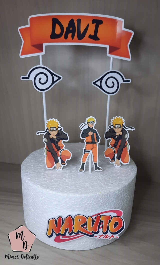 Topper, Mesversario, Topo De Bolo Personalizado Em 3d Naruto