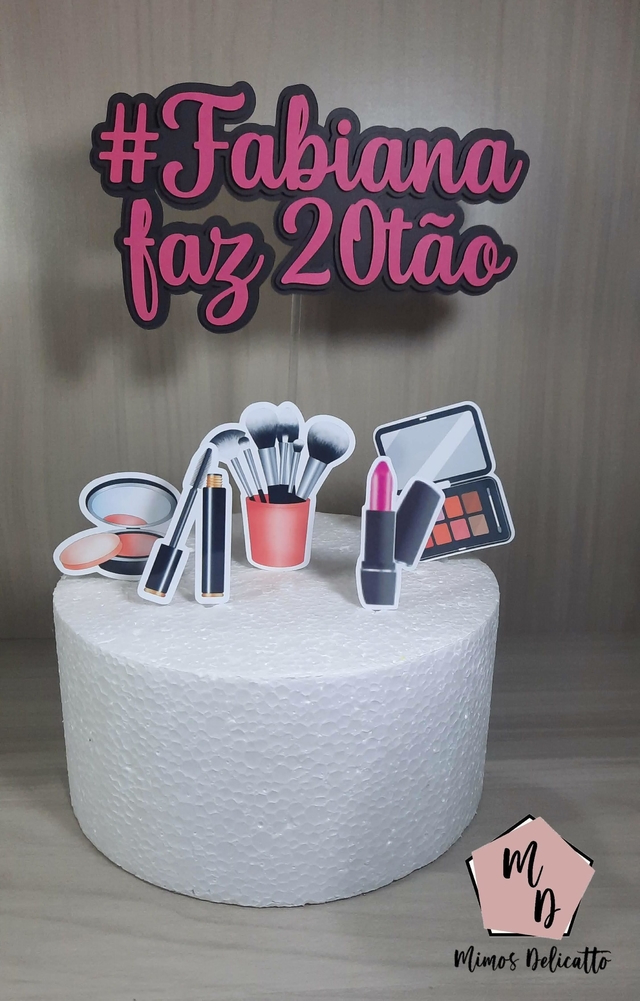 Topo de Bolo - Decoração para Bolo Personalizado - Maquiagem - Make -  Make-up