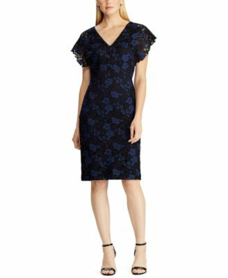 VESTIDO DE FIESTA SABELLY COLOR NAVY MARCA LAUREN POLO RALPH