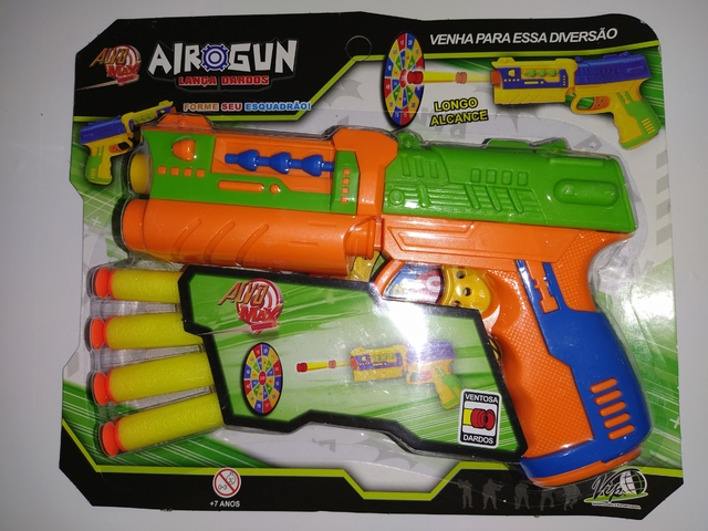 brinquedo arminha lança dardo nerf glock de elite lançamento