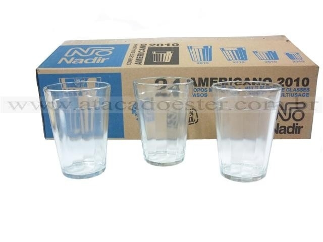 Jogo de Copos Americano de Vidro 190ml Com 24 Unidades Nadir em